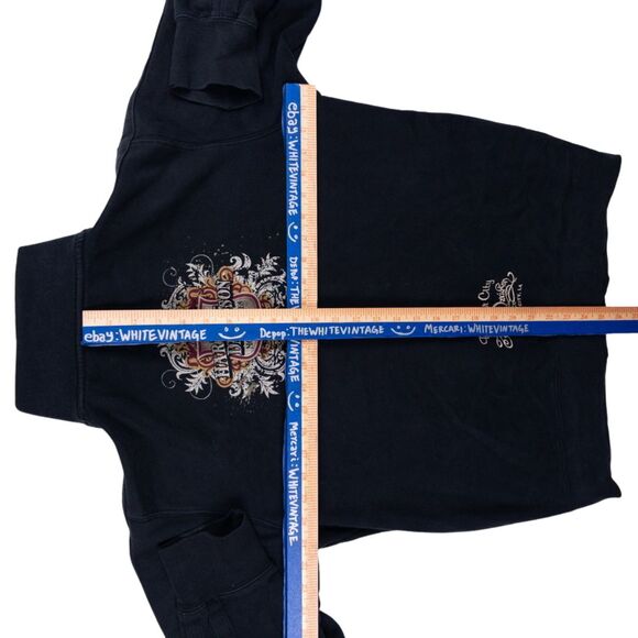 Harley Davidson Women’s Full Zip Jacket L Black Y2K Bossier City LA Faded AOP - Picture 8 of 8